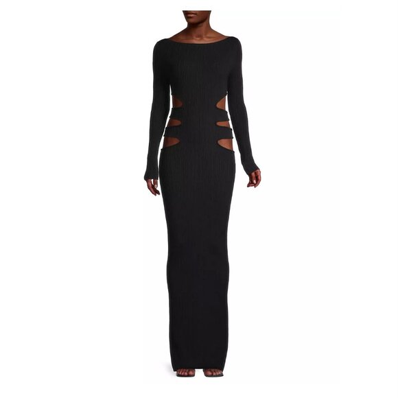 Victor Glemaud Cutout Boatneck Wool Gown - Picture 2 of 6